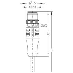 Escha IE-WASSY4.082-3-IE-SSPS4.027/S3400 Spojovací kabel, 8059426, piny: 4, 3.0 m, 1 ks