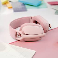 Logitech ZONE VIBE 100 Headset uzavřená (Over Ear) Bluetooth® stereo růžová Redukce šumu mikrofonu, Potlačení hluku regulace hlasitosti, Vypnutí zvuku mikrofonu