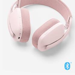 Logitech ZONE VIBE 100 Headset uzavřená (Over Ear) Bluetooth® stereo růžová Redukce šumu mikrofonu, Potlačení hluku regulace hlasitosti, Vypnutí zvuku mikrofonu