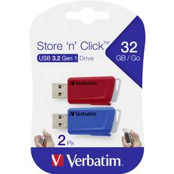 Verbatim V Store N CLICK USB flash disk 32 GB červená, modrá 49308 USB 3.2 (Gen 1x1)