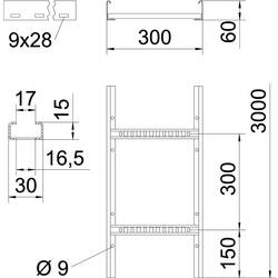 OBO Bettermann 6209723 vodič kabelu (d x š x v) 3 m x 300.00 mm x 60.00 mm 3 m