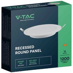 V-TAC VT-61012-RD 7862 LED panel vestavný Energetická třída (EEK2021): F (A - G) 12 W neutrální bílá bílá