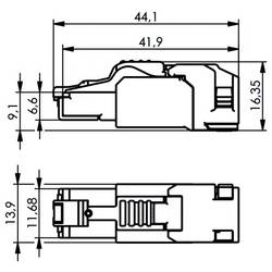 Telegärtner 100039922, RJ45 konektor, zástrčka, stříbrná, 1 ks