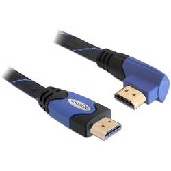 Delock HDMI kabel Zástrčka HDMI-A 1 m černá, modrá 82955 kulatý, 4K UHD, pozlacené kontakty, kroucený HDMI kabel