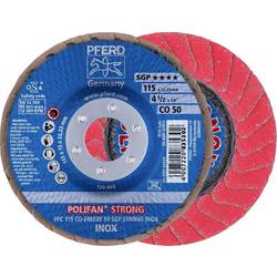 PFERD TOOLS 67789115 PFC 115 CO-FREEZE 50 SGP STRONG INOX vějířovitý brusný kotouč Průměr 115 mm Ø otvoru 22.23 mm Zrnitost 50 Slitina na bázi kobaltu, Slitina