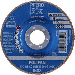 PFERD TOOLS 67711550 PFC 115 CO-FREEZE 50 SG INOX vějířovitý brusný kotouč Průměr 115 mm Ø otvoru 22.23 mm Zrnitost 50 Slitina na bázi niklu, Superslitiny na