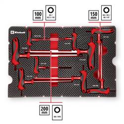 Einhell T-Griff Schraubendreher-Set 9-tlg. Einleger Pad, 370526 vložka, 9dílná