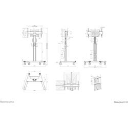 Neomounts FL50S-825BL1 TV kolečkový vozík 94,0 cm (37) - 190,5 cm (75) podlahový stojan, naklápěcí, nastavitelná výška
