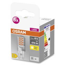 OSRAM HOMELIGHTING 4058075758087 LED Energetická třída (EEK2021) E (A - G) G9 speciální tvar 4.2 W = 40 W teplá bílá (Ø x v) 19 mm x 19 mm 5 ks