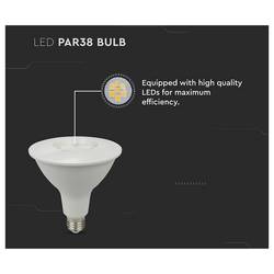 V-TAC 23890 LED Energetická třída (EEK2021) F (A - G) E27 Par 38 12.8 W = 105 W teplá bílá (Ø x d) 121 mm x 121 mm nestmívatelné 1 ks