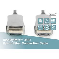 Digitus DisplayPort / optické vlákno kabel Konektor DisplayPort, Konektor DisplayPort 15.00 m černá AK-340107-150-S 8K UHD Kabel DisplayPort