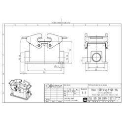 pouzdro Han® 10B-asg2-QB-16 09 30 010 1271 HARTING 1 ks Piece