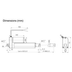 TRU COMPONENTS lineární servomotor TC24-300-150 TC-13492816 délka 300 mm Posuvná síla 150 N 24 V/DC 1 ks