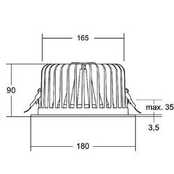 Brumberg 12570183 12570183 LED vestavné svítidlo, LED, 19 W, černá