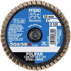 PFERD TOOLS 47202534 CDR PFF 50 Z 120 vějířovitý brusný kotouč Průměr 50 mm Zrnitost 120 Slitina na bázi kobaltu, bronz, titan, měď, mosaz, nerezová ocel, Šedá