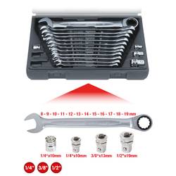 KS Tools 503.4266 sada očkoplochých klíčů 16dílná Délka klíče (cm) (jen pro nadpis) 19 mm