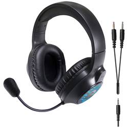 SpeedLink TYRON Headset uzavřená (Over Ear) kabelová stereo černá, RGB headset, regulace hlasitosti, Vypnutí zvuku mikrofonu Gaming