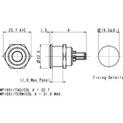 tlačítko antivandal Bulgin MPI002/28/GN 24 V/DC 0.05 A 1 ks