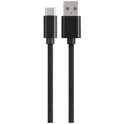 Renkforce USB kabel USB 2.0 USB-C ® zástrčka, USB-A zástrčka 1.00 m černá S magnetickým vinutím, látkový potah RF-6437924