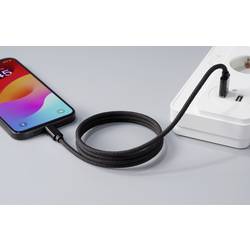 Renkforce USB kabel USB 2.0 USB-C ® zástrčka, USB-A zástrčka 1.00 m černá S magnetickým vinutím, látkový potah RF-6437924