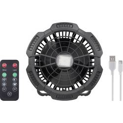 Rechargeable Akumulátorový ventilátor černá s dálkovým ovládáním, natáčecí, s osvětlením
