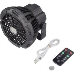 Rechargeable Akumulátorový ventilátor černá s dálkovým ovládáním, natáčecí, s osvětlením