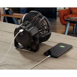 Rechargeable Akumulátorový ventilátor černá s dálkovým ovládáním, natáčecí, s osvětlením