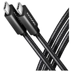 AXAGON Kabel USB-C USB 3.2 Gen2 USB-C ® zástrčka 1 m černá pozlacené kontakty BUCM32-CM10AB