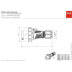 PCE venttechnik 035-6xs CEE zástrčka, 63 A, 5pólová, 400 V, 1 ks