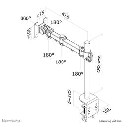 Neomounts FPMA-D960 držák na stůl pro monitor 1 Displej: (s) 25,4 cm (10) - 76,2 cm (30) černá naklápěcí, nakláněcí, otočný, odnímatelný