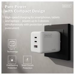 Digitus DA-10304 USB nabíječka, 1x USB A , 2x USB-C®, 100 W, bílá