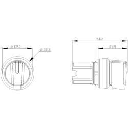 Siemens 3SU10022BN100AA0 3SU1002-2BN10-0AA0 kloubový spínač plastový přední prstenec, s možností osvětlení otočný přepínač černá 2 x 45 ° 1 ks