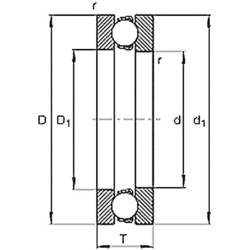 UBC Bearing 51105 axiální drážkované kuličkové ložisko vnější Ø: 42 mm počet otáček (max.): 4800 ot./min