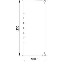 OBO Bettermann 6027253 kabelová lišta držák kabelů (d x š x v) 2000 x 230 x 100 mm 2 ks šedá