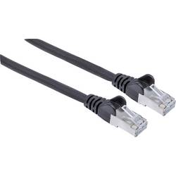 Intellinet 318846 RJ45 síťové kabely, propojovací kabely CAT 6A S/FTP 30.00 m černá fóliové stínění, stínění pletivem, bez halogenů 1 ks