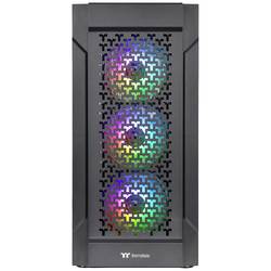 Thermaltake CA-1W2-00M1WN-01 midi tower PC skříň černá 3 předinstalované LED ventilátory, kompatibilní s LCS, boční okno, vhodné pro vodní chlazení DIY, vhodné