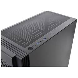 Thermaltake CA-1W2-00M1WN-01 midi tower PC skříň černá 3 předinstalované LED ventilátory, kompatibilní s LCS, boční okno, vhodné pro vodní chlazení DIY, vhodné