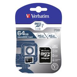 Verbatim PRO paměťová karta microSDXC 64 GB Class 10, UHS-I, UHS-Class 3 vč. SD adaptéru