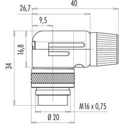 binder 99 0135 10 03 99 0135 10 03-20 Konektor, úhlový, 1 ks
