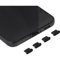 Renkforce USB-C® protiprachový konektor pro mobilní zařízení, černá, 4 ks/sada, černá