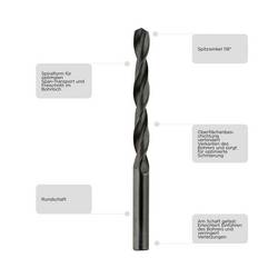 kwb 209648 HSS spirálový vrták 4.8 mm Celková délka 86 mm DIN 338 válcová stopka 1 ks