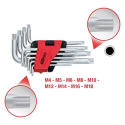 KS Tools 151.4630 XZN sada klíčů 4 mm, 5 mm, 6 mm, 8 mm, 10 mm, 12 mm, 14 mm, 16 mm, 18 mm 9dílná