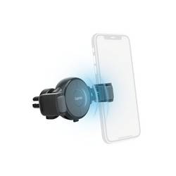 Hama bezdrátová nabíječka pro smartphony/tablety, s držákem na smartphone, Magnetické připojení, 10 W, Bezdrátové nabíjení Qi, šedá