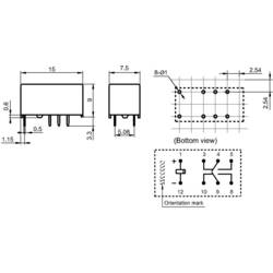 Hongfa HFD3/024, HFD3/024 relé do DPS, monostabilní, 1 cívka, 220 V/DC, 250 V/AC, 2 A, 1 ks