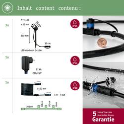 Paulmann Pike 94242 Osvětlovací systém Plug&Shine startovací sada LED zahradních reflektorů sada 3 ks LED 10.5 W teplá bílá antracitová