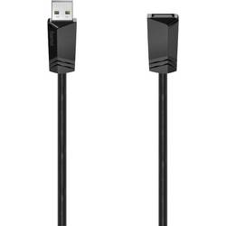Hama USB kabel USB 2.0 USB-A zásuvka, USB-A zástrčka 1.50 m černá dvoužilový stíněný 00200619