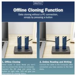 Digitus USB-C® dokovací stanice Digitus DA-71545-1 Stazione di docking per dischi con funzione di clonazione | U