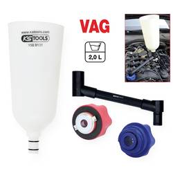 KS Tools 150.9155 Sada olejových nálevků s otočným zahnutým ramenem pro VAG, 4 ks