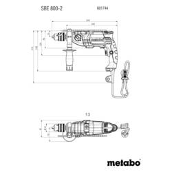 Metabo SBE 800-2 příklepová vrtačka, 2cestný, 800 W, 601744500