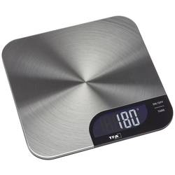 TFA Dostmann CHEESECAKE kuchyňská váha digitální Max. váživost=5199 g nerezová ocel 200 x 200 x 15
